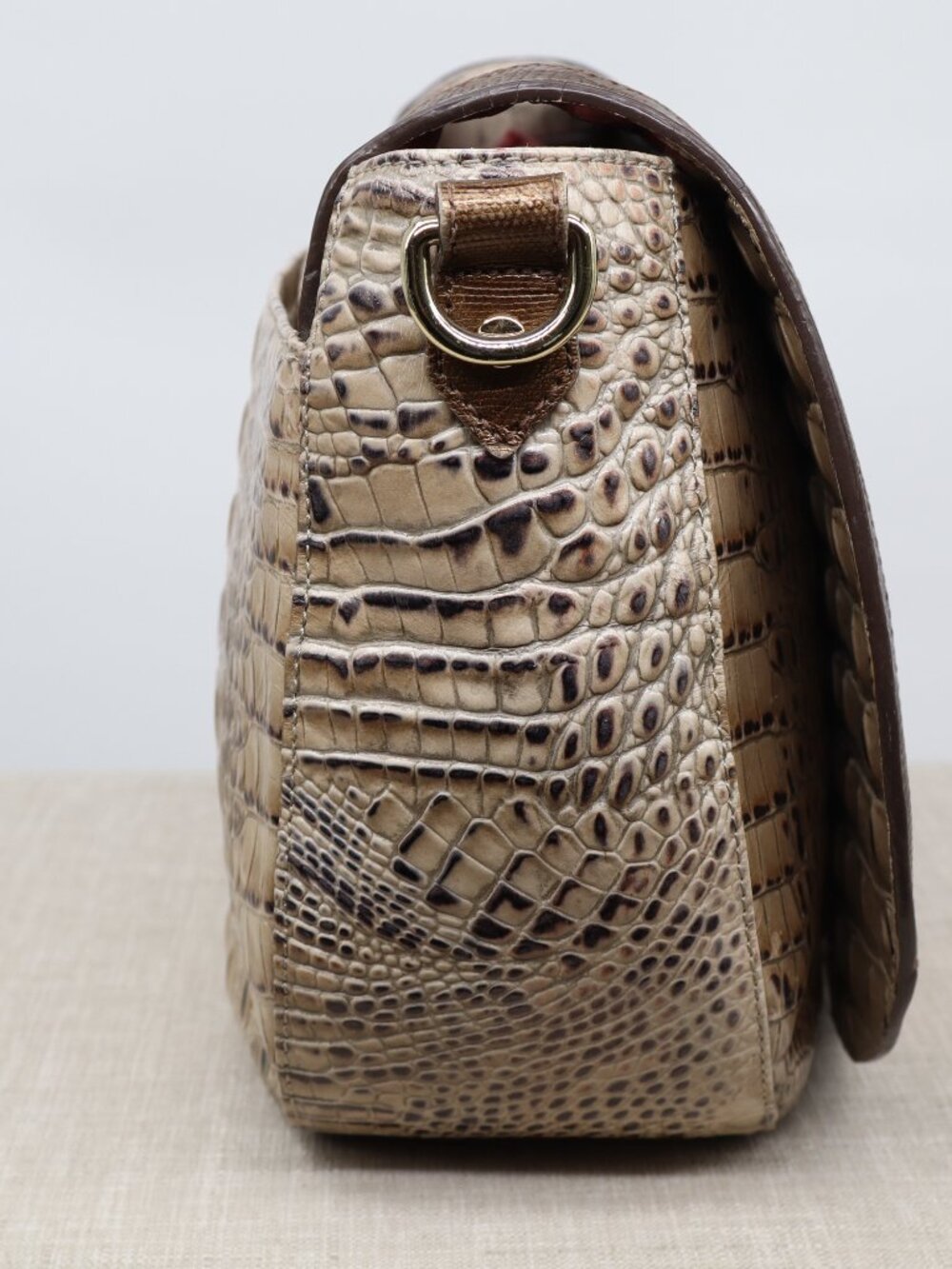 Brahmin Sonny Saddle Bag Armor Pennfield Croc & Lizard Embossed Crossbody - Picture 4 of 11